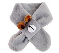 FGDTREE Sciarpa a forma di orso per bambini sciarpa in peluche carino fazzoletto da collo per bambino InsStyle scaldacollo invernale per bambini da esterno sciarpa da collo per bambini, grigio, Taglia