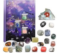 FGen Calendario dell'Avvento 2023 Rocks,Calendario Conto alla rovescia di Natale,24 pezzi Collezione Rocce e Minerali per esplorare la collezione di apprendimento Regalo per ragazze ragazzi