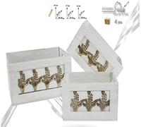 FGF IMPORT EXPORT Cassette Legno Bianco 3pz 03083, Come da Foto