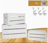 FGF IMPORT EXPORT Cassette Legno White 3pz 01246, Come da Foto
