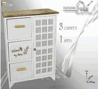 FGF IMPORT EXPORT L.Bicolore MOBILETTO 62x32x73 3CASS+1ANT, Come da Foto