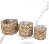 FGF IMPORT EXPORT L.Rattan Natur. P/PIANTA Tondo 3pz, Come da Foto