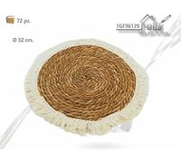 FGF IMPORT EXPORT SOTTOPIATTO Tondo TESSUT/YUTA 32cm 96179, Come da Foto