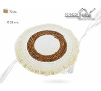 FGF IMPORT EXPORT SOTTOPIATTO Tondo TESSUT/YUTA 32cm 96209, Come da Foto