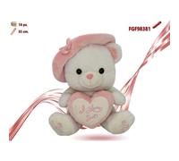 Fgf Peluche Orso Rosa Con Cuore E Cappello 35 Cm Fgf98381