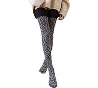 FGFD&OU Calze da Donna Sopra il Ginocchio Calzini Cotone Invernali Termici Extra Lunghi Calzettoni a Maglia Calze di Coscia Retro per Ragazze e Donne，Calze Natalizie