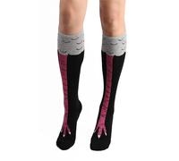 FGFD&OU Calzini Divertenti Calze da Donna Sopra il Ginocchio Cotone Invernali Termici Lunghe Calzettoni Calze fino al polpaccio Estate Calzini con piedi di pollo per Ragazze e Donne (B-Rosa)