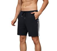 FGFD&OU Pantaloncini da Uomo Cotone Shorts Sportivi Bermuda Estivi Pantaloni Corti per Jogging Corsa Sport Fitness Atletica Palestra Atletica Allenamento con Tasche (Nero, XL)