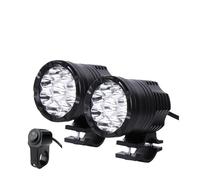 FGGHDR Lampada Faro Moto Fendinebbia Faro Ausiliario Motocross 9 Chip Fari LED Aggiuntivi Per Moto Luci Lunghe Abbaglianti/anabbaglianti/stroboscopiche(2pcs with switch)