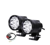 FGGHDR Lampada Faro Moto Fendinebbia Faro Ausiliario Motocross 9 Chip Fari LED Aggiuntivi Per Moto Luci Lunghe Abbaglianti/anabbaglianti/stroboscopiche(2pcs with switch A)