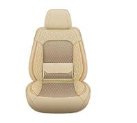 FGHDSSA Coprisedili Auto Coprisedile Per Auto A 5 Posti In Pelle Per Nappa Ice Silk Con Supporto Lombare Fisso, Universale Quattro Stagioni Adatto Maggior(Beige)