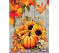 fghgbf Dipingere con i Numeri Adulti,Crisantemo zucca Kit di Pittura su Tela Fai-da-Te per Principianti,40x50cm con 3 Pennelli e Colori aAcrilici Paint by Numbers per Casa Decora Regalo con cornice