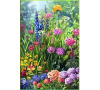 fghgbf Dipingere con i Numeri Adulti,Piante Prateria Kit di Pittura su Tela Fai-da-Te per Principianti,40x50cm con 3 Pennelli e Colori aAcrilici Paint by Numbers per Casa Decora Regalo con cornice