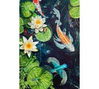 fghgbf Dipingere con i Numeri,Koi da stagno DIY Paint By Numbers per Adulti Principianti,Kit di Pittura Acrilica,50x65cm con Pennello Olio La Pittura di Numeri Kit Decorazione Parete Senza Cornice