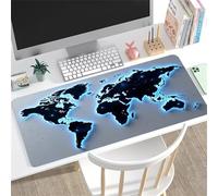 fghgbf Tappetino Mouse Mappa Blu Nera,800x400x2mm tappetino mouse XXL Gaming,con Base Antiscivolo,lavabile Sottomano Grande Dimensione - Migliora la Precisione e la Velocità