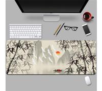 fghgbf Tappetino Mouse XXL 800x300x2mm Barca di bambù panoramica tappetino per mouse Gaming,Base Antiscivolo,con Bordi Cuciti,Sottomano Grande Dimensione per Uffici e Scrivanie da Gioco