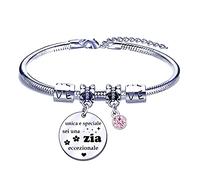 FGHJK Bracciale Donna Gioielli Unica e Speciale - Regalo per Zia Eccezionale - Braccialetto per Natale, Compleanno, Anniversario