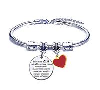 FGHJK Bracciale Regalo per Zia - L'amore tra una Zia e un Nipote è per Sempre - Ti Voglio Bene - Braccialetti Donna