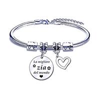 FGHJK Regali Natale Zia Regalo Zia Bracciale Braccialetto Zia L’amore tra una Zia e un Nipote e per sempre Ti voglio bene Regalo Zia Compleanno Anniversaire Braccialetti Regalo Donna (6)