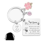 FGHJK Portachiavi Colleghe,Regalo Portachiavi Amici Sorelle Amica,Argento A-Z 26 lettera iniziale ciondolo portachiavi - Regalo Donna Uomo Compleanno,Regali Natale 2025 Offerte (Z)