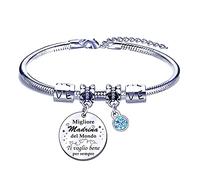 FGHJK Regali Natale Madrina Regalo Madrina Bracciale Braccialetto Madrina Regalo Madrina Battesimo Regalo Madrina Compleanno Anniversaire Braccialetti Donna