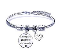 FGHJK Regali Natale Nonna Regalo Nonna Regalo Donna Compleanno Nonna Braccialetto La migliore nonna del mondo Regalo Compleanno Nonna Regalo di Anniversario Nonna Bracciale Donna