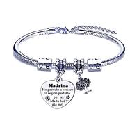 FGHJK Regalo Madrina Bracciale per Madrina Anniversario Battesimo