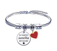 FGHJK Regalo Sorella Braccialetti Donna Braccialetto Bracciale Sorella Bracciale Acciaio inossidabile Regali Laurea Regalo Sorella Compleanno Regalo Sorella Maggiore (5)