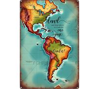 FGHRR Targa in alluminio vintage con scritta in lingua inglese "The World is a book and those who do not travel read only one pagine" (lingua italiana non garantita), decorazione artistica per interni