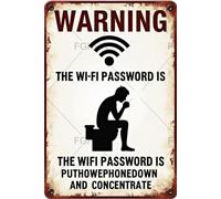 FGHRR Targa in metallo con scritta "The WiFi Password is Put The Phone Down and Concentrate", per decorazione da parete, accessori per porte in ferro, idea regalo, 30,5 x 20,3 cm