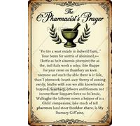 FGHRR The Pharmacist's Prayer Lord As I Work Behind This Counter Prescription with Knowledge Metal Tin Wall Rusty Retro Looking Sign Poster Regali Caffè Bar Club Ufficio Negozio Cortile Garage 30,5 x