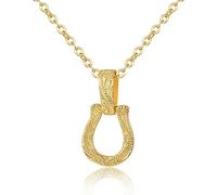 FGHSKIZ La Collana, Collana in Argento a Ferro di Cavallo a Forma di U riempita d'oro Gioielli firmati Sterling(Gold)