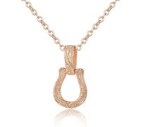 FGHSKIZ La Collana, Collana in Argento a Ferro di Cavallo a Forma di U riempita d'oro Gioielli firmati Sterling(Pink)