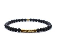 FGHSKIZ Le Braccia di Legno, 1 Pezzo Boho Bracciale in Legno Antico Fatto a Mano Bracciale in Pietra Naturale Fatto a Mano da Uomo Gioielli-Lava(Lava)