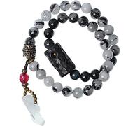 FGHSKIZ Le Braccia di Legno, Bracciale, Bracciale con Perline di Cristallo Naturale da 8 mm, Bracciale con Perline di Pietre preziose Semi preziose, Perline di Preghiera Mala Cuff Wrap Jewelry