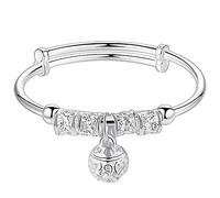 FGHSKIZ Serrature a Scorrimento, Bracciale Rigido Regolabile Intagliato a Mano con Perline d'Argento vuote, Braccialetto dell'amicizia, Regali di Compleanno for Sorelle, Coppie di Amici