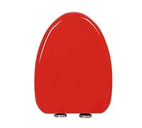 FGHSKIZ sul Dorso, Sedile WC Sedile WC a Forma di V con Cerniera Regolabile, Coperchio WC Ultra Resistente Montato sulla Parte Superiore, Silenzioso,(Red)