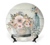 Fgjkt Piatto Lina Cavalieri, Piatto Decorativo da Parete, Decorazione da Appendere alla Parete con Piastra Facciale Misteriosa, Staffa Inclusa E Gancio A Molla Speciale,Style-9,8inch