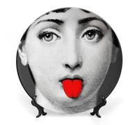 Fgjkt Piatto Lina Cavalieri, Piatto Decorativo da Parete, Decorazione da Appendere alla Parete con Piastra Facciale Misteriosa, Staffa Inclusa E Gancio A Molla Speciale,Style-7,7inch