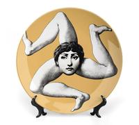 Fgjkt Piatto Lina Cavalieri, Piatto Decorativo da Parete, Decorazione da Appendere alla Parete con Piastra Facciale Misteriosa, Staffa Inclusa E Gancio A Molla Speciale,style-21,8inch