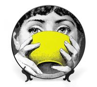 Fgjkt Piatto Lina Cavalieri, Piatto Decorativo da Parete, Decorazione da Appendere alla Parete con Piastra Facciale Misteriosa, Staffa Inclusa E Gancio A Molla Speciale,style-26,10inch