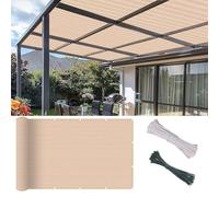 FGJsfhrDTU Tessuto ombreggiante per Serre, Blocco della Privacy Antivento con Fascette in Nylon Occhielli Ideali for la terrazza del Cortile(Sand Yellow,1.5x6.5M)