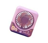 FGJsfhrDTU Ventilatore portatile, 3 flussi d'aria regolabili accelerano i cartoni animati for piccoli spazi for dormitori e uffici(Purple)