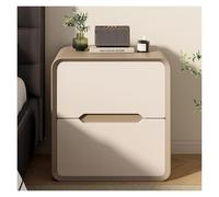 fgjsTfdhg Comodino in legno massello largo 19,7'' con 2 cassetti portaoggetti, comodini laterali, mobiletto maniglie invisibili for camera da letto(Khaki,40cm)