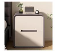fgjsTfdhg Comodino in legno massello largo 19,7'' con 2 cassetti portaoggetti, comodini laterali, mobiletto maniglie invisibili for camera da letto(Dark Gray,45cm)