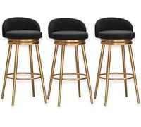 FGJUYLKvchgf Set di 3 sgabelli da bar comodi sgabelli alti design girevole a 360° ideale for isole da cucina(Black,65cm)