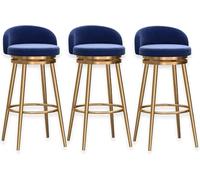 FGJUYLKvchgf Set di 3 sgabelli da bar comodi sgabelli alti design girevole a 360° ideale for isole da cucina(Blue,75cm)