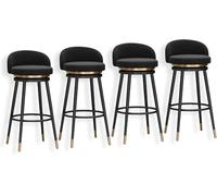 FGJUYLKvchgf Set di 4 sgabelli da bar comodi sgabelli alti girevoli a 360° adatti for bar/taverna(Black,75cm(29.5 Inch))