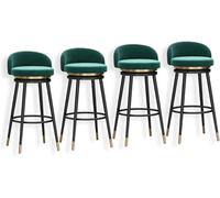 FGJUYLKvchgf Set di 4 sgabelli da bar comodi sgabelli alti girevoli a 360° adatti for bar/taverna(Green,75cm(29.5 Inch))