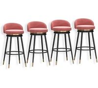 FGJUYLKvchgf Set di 4 sgabelli da bar comodi sgabelli alti girevoli a 360° adatti for bar/taverna(Pink,65cm(25.6 Inch))